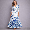 Emilia | Elegant Mid Sleeve Maxi Dress