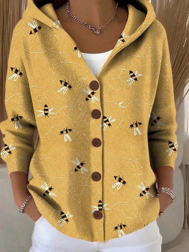 Nina | Elegant Hooded Button-Up Sweater