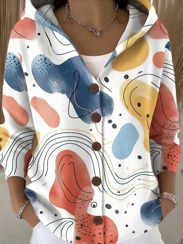 Nina | Elegant Hooded Button-Up Sweater