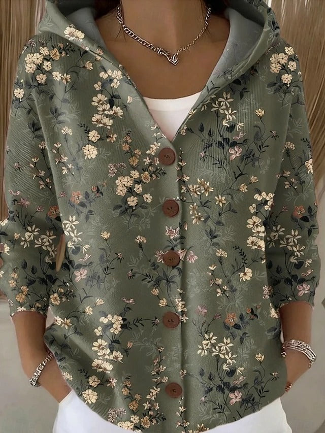 Nina | Elegant Hooded Button-Up Sweater